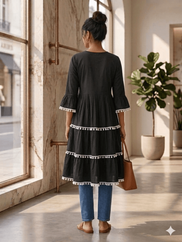 kaosiss peplum kurti for women l00006lk black