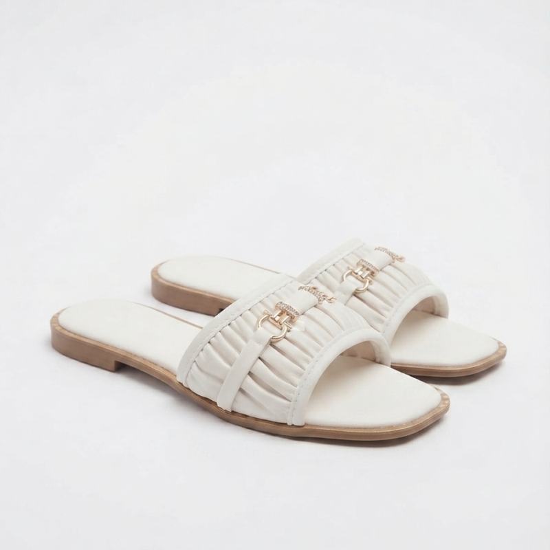 kaosiss white flats for women 16283ls