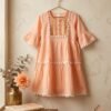 kaosiss peplum kurti for women l00006lk peach