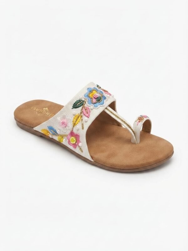 kaosiss white jaipuri flats for women 16290ls